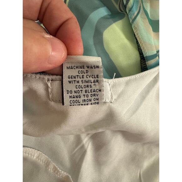 Rue 21 Blue Swirl Sleeveless Sheath Dress Lined Adjustable Straps Size 2X - Picture 9 of 10